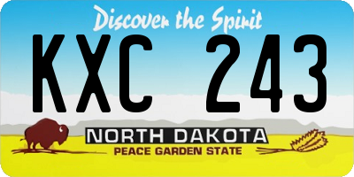 ND license plate KXC243