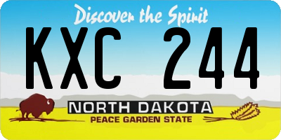 ND license plate KXC244