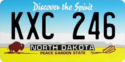 ND license plate KXC246