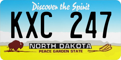 ND license plate KXC247