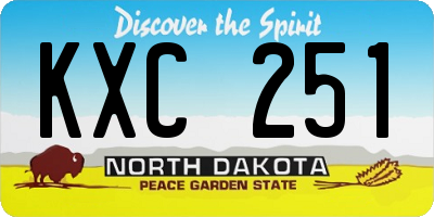 ND license plate KXC251