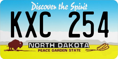 ND license plate KXC254