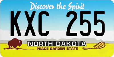 ND license plate KXC255