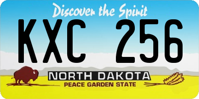 ND license plate KXC256