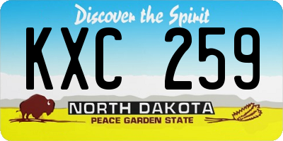 ND license plate KXC259