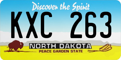 ND license plate KXC263