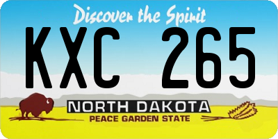 ND license plate KXC265