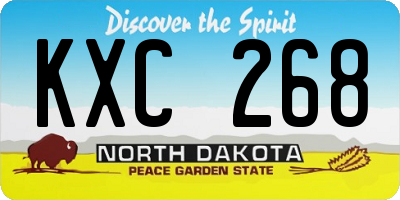 ND license plate KXC268