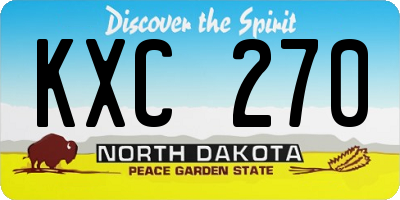 ND license plate KXC270