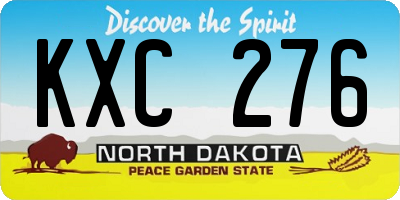 ND license plate KXC276