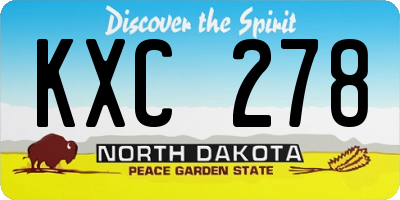 ND license plate KXC278
