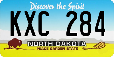 ND license plate KXC284