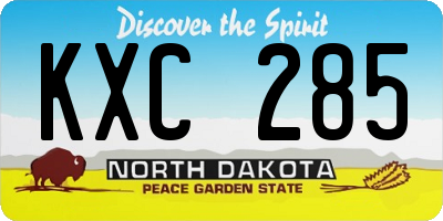 ND license plate KXC285