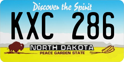 ND license plate KXC286