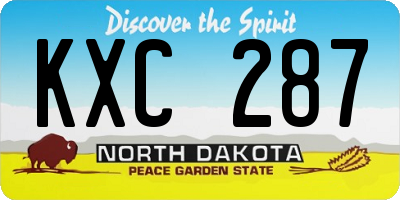 ND license plate KXC287
