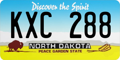 ND license plate KXC288