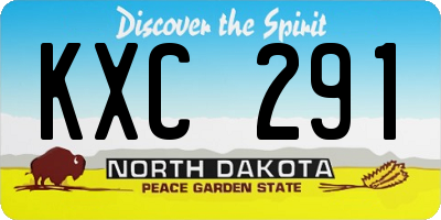 ND license plate KXC291