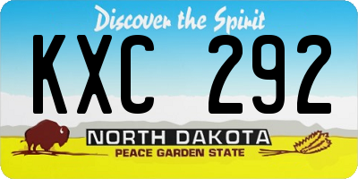 ND license plate KXC292