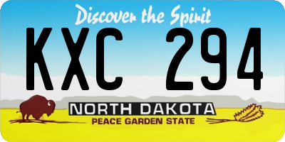 ND license plate KXC294
