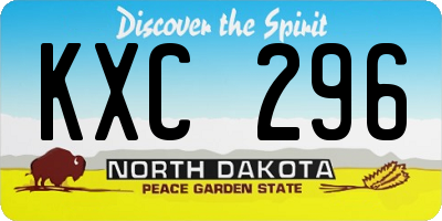 ND license plate KXC296