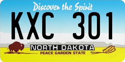 ND license plate KXC301