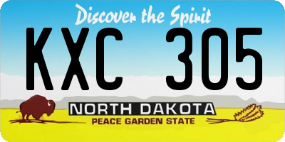 ND license plate KXC305