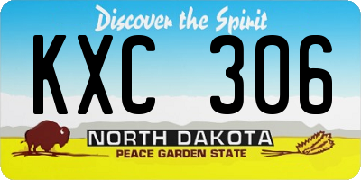 ND license plate KXC306