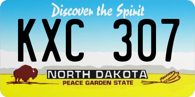 ND license plate KXC307