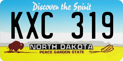 ND license plate KXC319