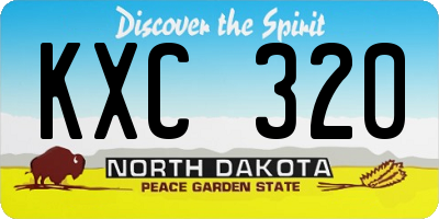 ND license plate KXC320
