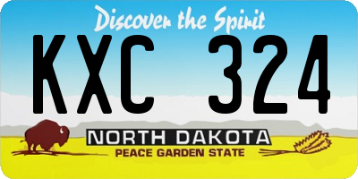 ND license plate KXC324