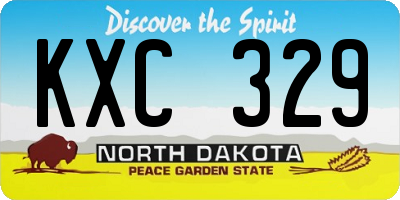 ND license plate KXC329