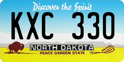 ND license plate KXC330