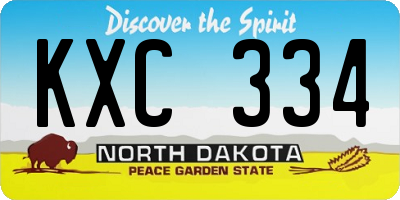 ND license plate KXC334