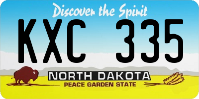 ND license plate KXC335