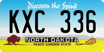 ND license plate KXC336