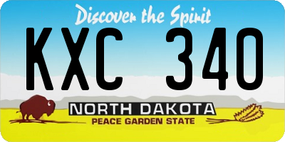 ND license plate KXC340