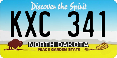 ND license plate KXC341