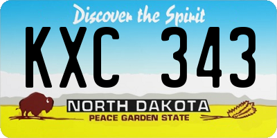 ND license plate KXC343