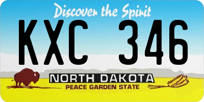 ND license plate KXC346