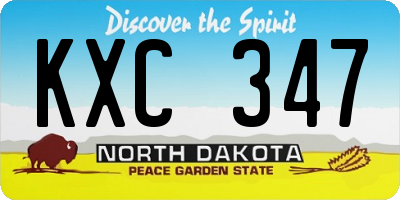 ND license plate KXC347