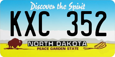 ND license plate KXC352
