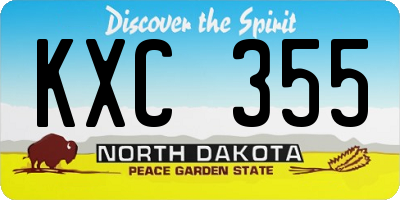 ND license plate KXC355