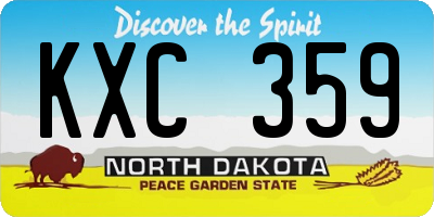 ND license plate KXC359