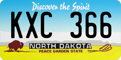ND license plate KXC366