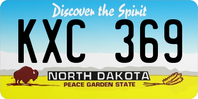 ND license plate KXC369