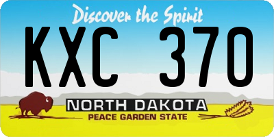 ND license plate KXC370