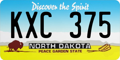 ND license plate KXC375