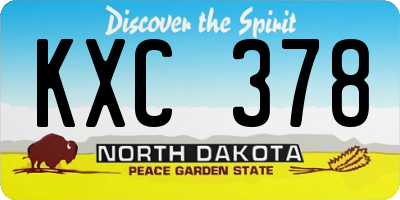 ND license plate KXC378