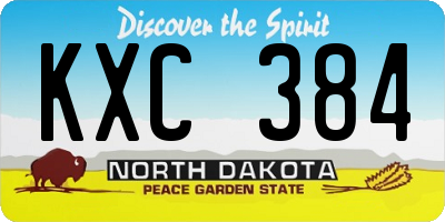 ND license plate KXC384